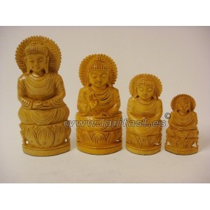 Budha Meditando sobre loto claro 3" (8cm)