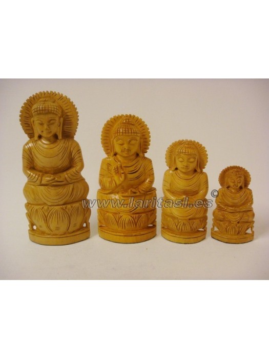 Budha Meditando sobre loto claro 5" (13cm)