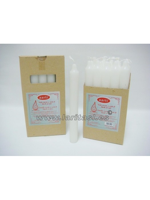 Vela Cor Branca 19cmx2cm +/- 8h