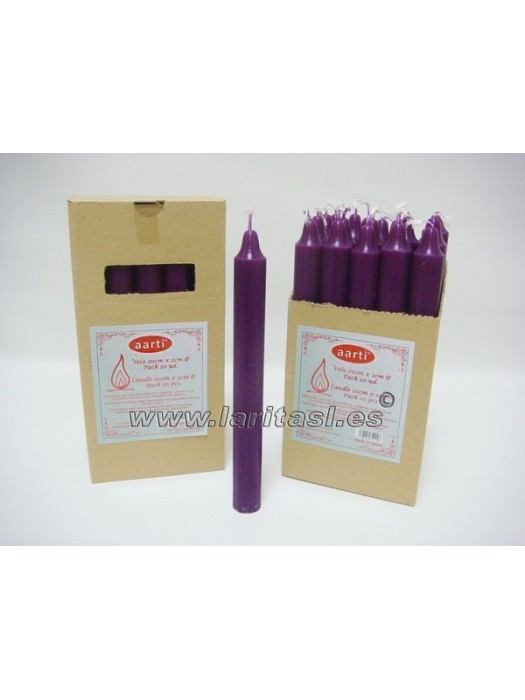 Vela Cor Roxo 19cmx2cm +/- 8h