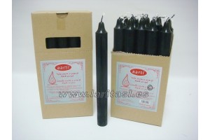 Vela Cor Preto 19cmx2cm +/- 8h